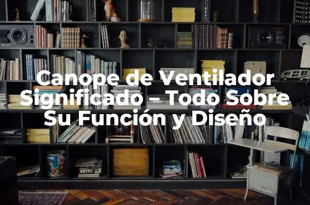 Cómo hacer un ventilador casero con motor 6 Canope de Ventilador Significado – Todo Sobre Su Función y Diseño