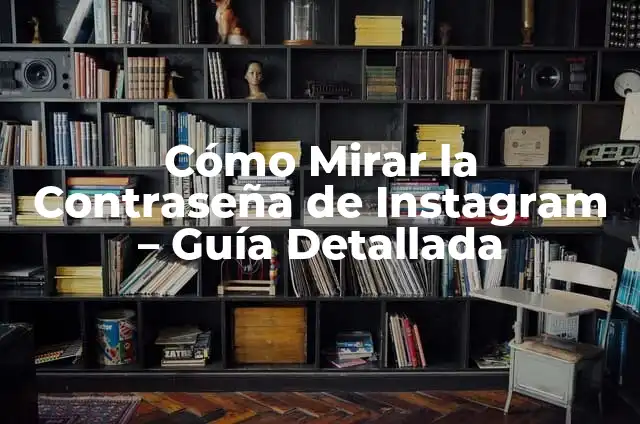 Cómo Cambiar la Contraseña de Instagram: Una Guía Detallada 4 Cómo Mirar la Contraseña de Instagram – Guía Detallada