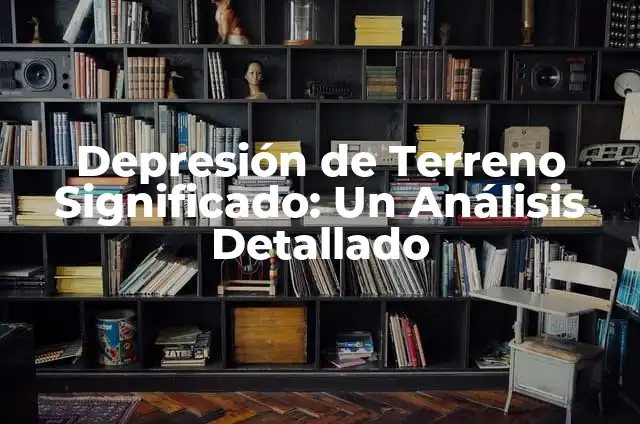 Mejoramiento de Terreno Natural: Una Guía Completa 7 Depresión de Terreno Significado: Un Análisis Detallado