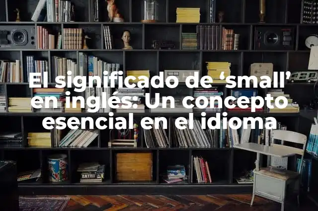 Cómo hacer pulseras con mostacillas paso a paso 5 El significado de ‘small’ en inglés: Un concepto esencial en el idioma