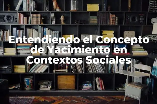 Significados Sociales de la Educación 8 Entendiendo el Concepto de Yacimiento en Contextos Sociales