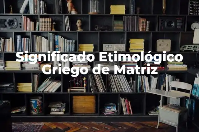 ¿Qué es la Matriz de la Mujer? - Descubre el Poder Femenino 5 Significado Etimológico Griego de Matriz