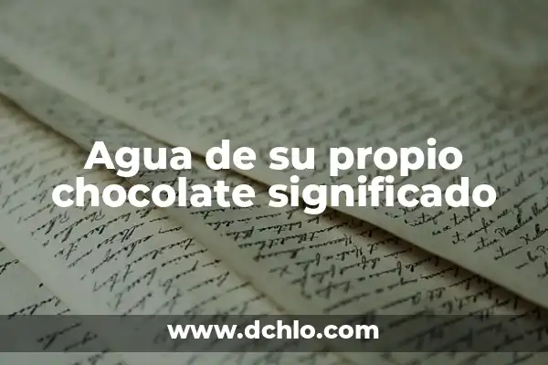 Cómo hacer mi propio tarot 6 Agua de su propio chocolate significado
