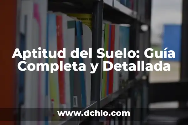 El Concepto de Suelo en Español 8 Aptitud del Suelo: Guía Completa y Detallada