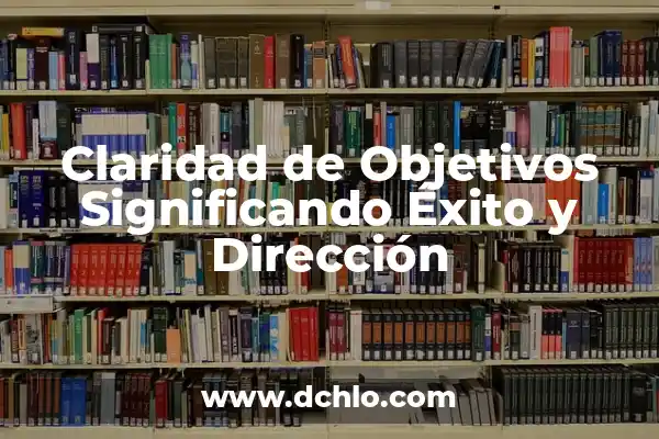 Metas de una Empresa - Definición y Estrategias 8 Claridad de Objetivos Significando Éxito y Dirección