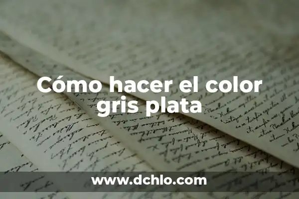 Cristo de Plata Significado 8 Cómo hacer el color gris plata