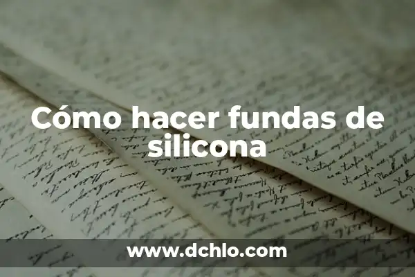 Moldes de Silicona en Gastronomía: Innovación en la Cocina 5 Cómo hacer fundas de silicona