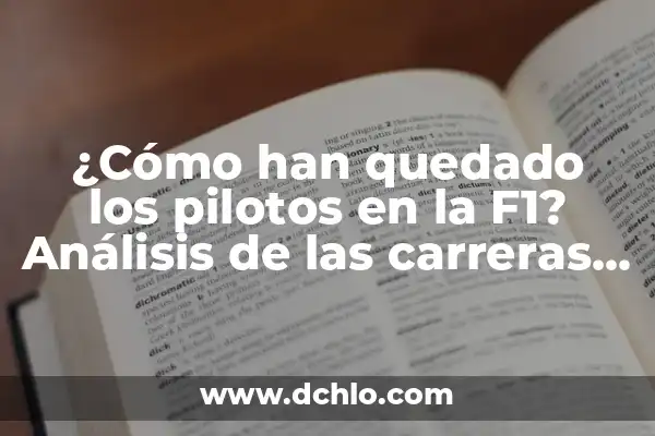 ¿En qué puesto quedó España en Eurovisión? - Historia y Resultados 6 ¿Cómo han quedado los pilotos en la F1? Análisis de las carreras y resultados