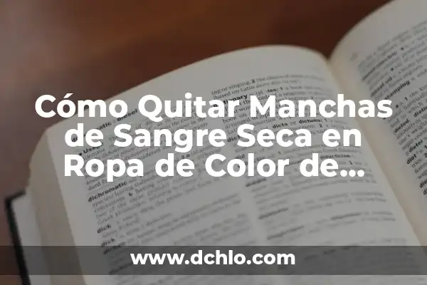 Cómo quitar manchas de grasa negra en ropa de manera efectiva 3 Cómo Quitar Manchas de Sangre Seca en Ropa de Color de manera efectiva