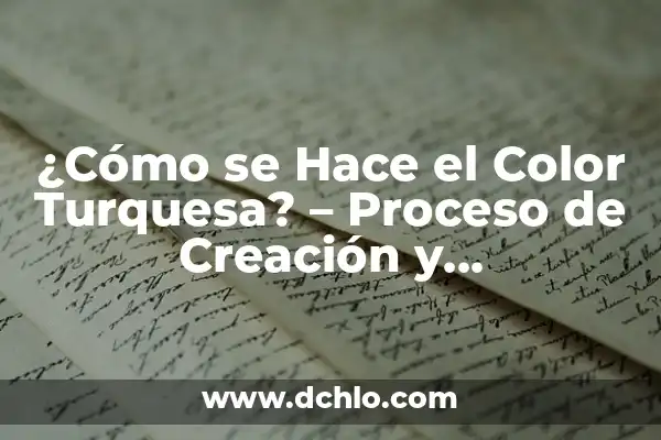 Cómo hacer cola de mono casero con leche condensada 5 ¿Cómo se Hace el Color Turquesa? – Proceso de Creación y Características