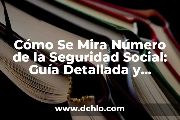 Cómo Pedir el Número de Seguridad Social: Guía Detallada 3 Cómo Se Mira Número de la Seguridad Social: Guía Detallada y Completa