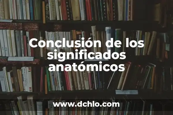 Cómo hacer una introducción y conclusión de un trabajo 8 Conclusión de los significados anatómicos