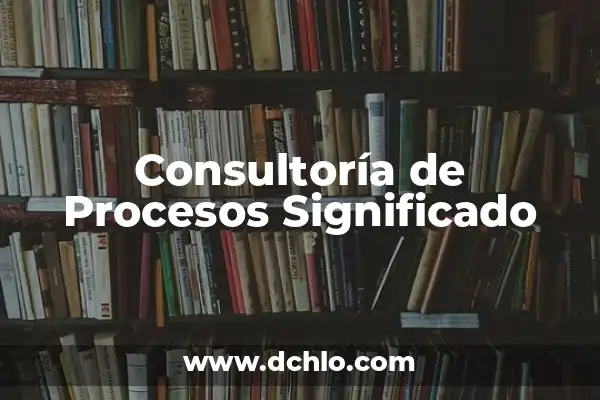 Significado y Elementos de un Mapa de Procesos 6 Consultoría de Procesos Significado