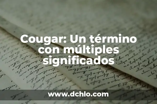 Significado de la Flor de Cerezo 8 Cougar: Un término con múltiples significados