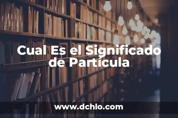 ¿Qué es la Partícula de Dios? La Búsqueda de la Unidad Fundamental 8 Cual Es el Significado de Partícula