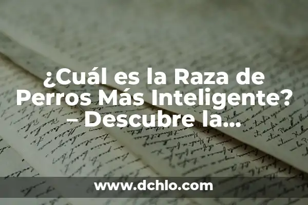 El Significado del Día de la Raza: Un Viaje a Través de la Historia 7 ¿Cuál es la Raza de Perros Más Inteligente? – Descubre la Respuesta