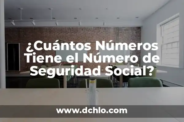 Cómo Pedir el Número de Seguridad Social: Guía Detallada 4 ¿Cuántos Números Tiene el Número de Seguridad Social?