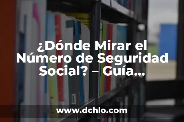 Donde Mirar el Tiempo Más Fiable: Guía Completa 7 ¿Dónde Mirar el Número de Seguridad Social? – Guía Completa