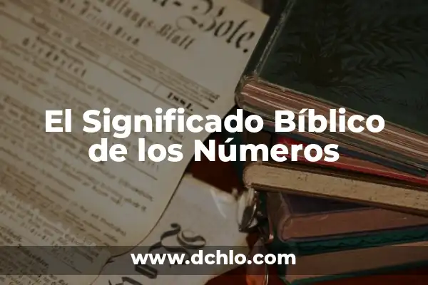 El significado de números dibujos 5 El Significado Bíblico de los Números