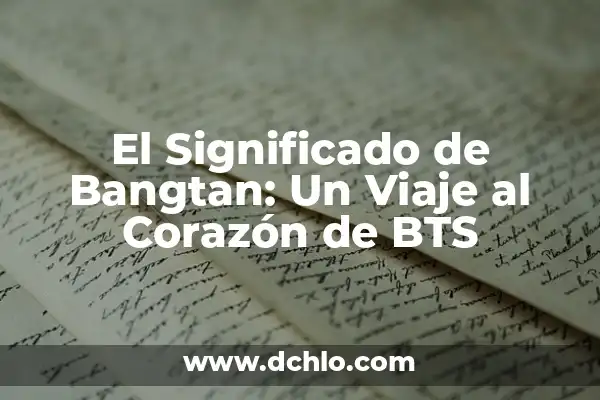 Tatuajes de BTS y su significado: Un viaje al corazón del ARMY 4 El Significado de Bangtan: Un Viaje al Corazón de BTS