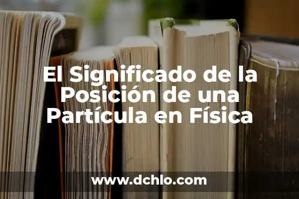 ¿Qué es la Partícula de Dios? La Búsqueda de la Unidad Fundamental 7 El Significado de la Posición de una Partícula en Física