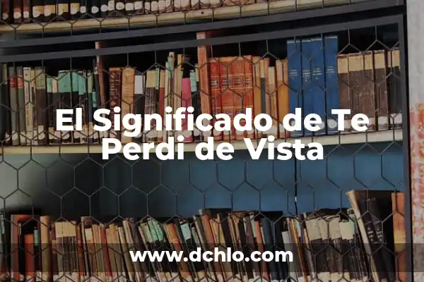 Como hacer que alguien se te declare 3 El Significado de Te Perdi de Vista