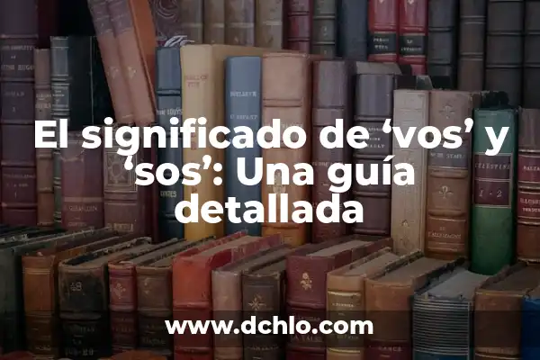 El Significado de SOS: Un Grito de Auxilio con Historia 5 El significado de ‘vos’ y ‘sos’: Una guía detallada