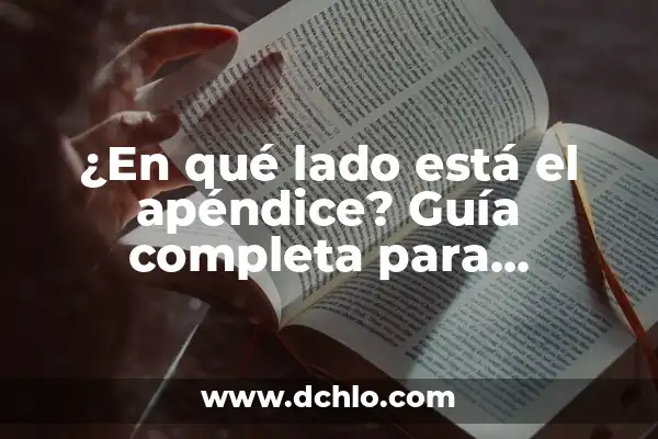 El Amor en su Lugar: Donde Ver y C贸mo Encontrarlo 7 驴En qu茅 lado est谩 el ap茅ndice? Gu铆a completa para encontrarlo