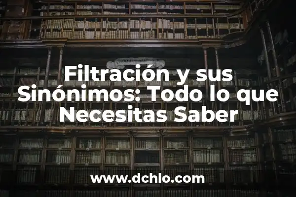 Significado de Fajado: Todo lo que Necesitas Saber 7 Filtración y sus Sinónimos: Todo lo que Necesitas Saber