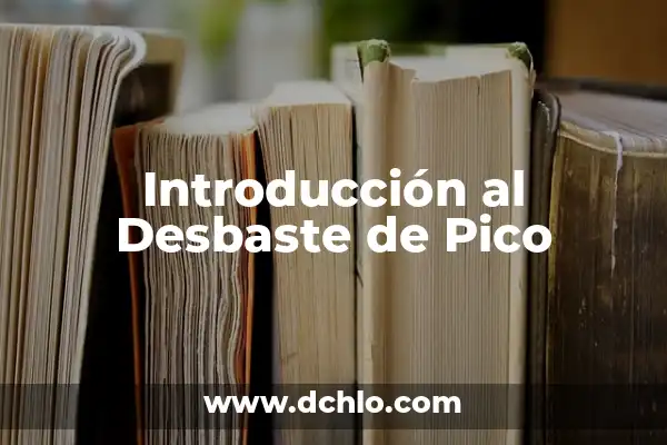 Como hacer pico pico 4 Introducción al Desbaste de Pico