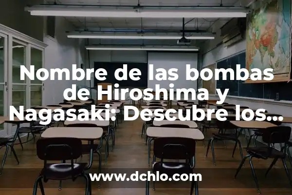 Calzada de las Bombas - Un Camino Histórico 3 Nombre de las bombas de Hiroshima y Nagasaki: Descubre los detalles detrás de los devastadores ataques