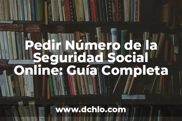 Cómo Pedir el Número de Seguridad Social: Guía Detallada 6 Pedir Número de la Seguridad Social Online: Guía Completa