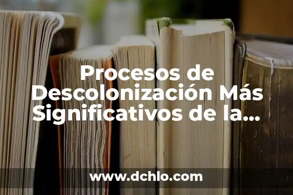 Significado y Elementos de un Mapa de Procesos 3 Procesos de Descolonización Más Significativos de la Historia Mundial