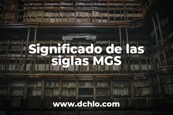 IFE Significado de las Siglas 7 Significado de las siglas MGS