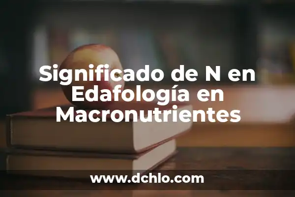 El Palito de la Ñ: Un Símbolo Lingüístico Único 6 Significado de N en Edafología en Macronutrientes