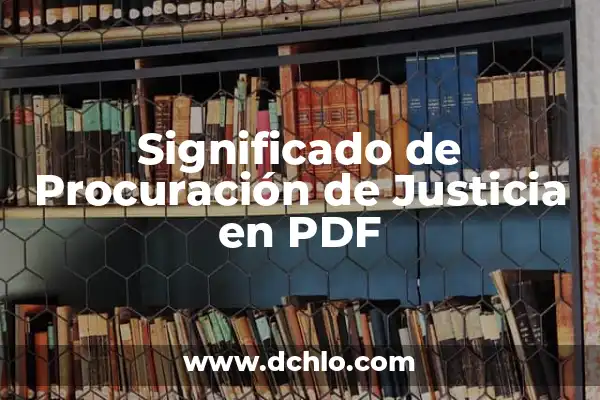 Investigar el significado de injusticia: Un enfoque profundo en la Justicia Social 5 Significado de Procuración de Justicia en PDF