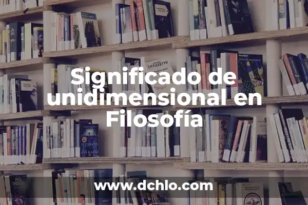 El Concepto de Abstracción en la Filosofía 3 Significado de unidimensional en Filosofía
