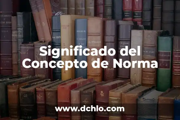 El Significado del Nombre de Norma 6 Significado del Concepto de Norma