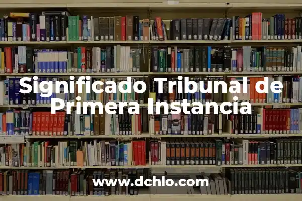 Instancia Base de Datos: Concepto y Funcionalidad 6 Significado Tribunal de Primera Instancia