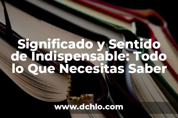 Significado de Saldo Salvo Buen Cobro 8 Significado y Sentido de Indispensable: Todo lo Que Necesitas Saber