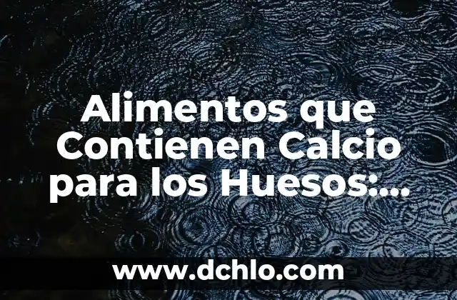 Alimentos Prohibidos para Celiacos: Una Guía Completa 4 Alimentos que Contienen Calcio para los Huesos: ¡Descubre los Mejores Opciones!