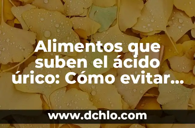 Alimentos Prohibidos para Celiacos: Una Guía Completa 5 Alimentos que suben el ácido úrico: Cómo evitar la gota y reducir el riesgo