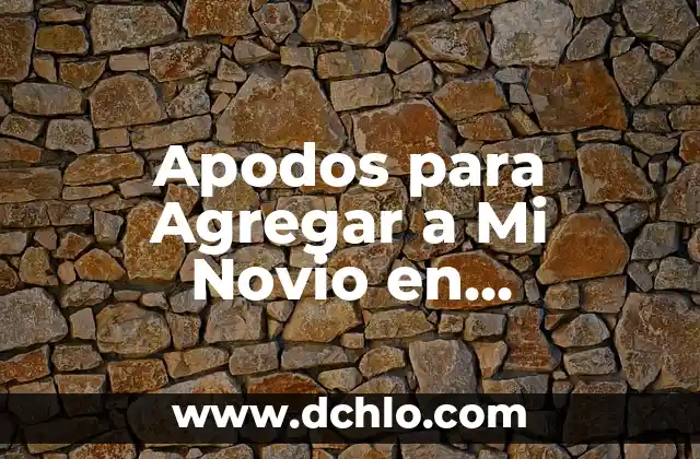 Ideas Originales de Regalos para Mi Novio: Descubre lo Mejor 7 Apodos para Agregar a Mi Novio en WhatsApp: Ideas Originales y Divertidas