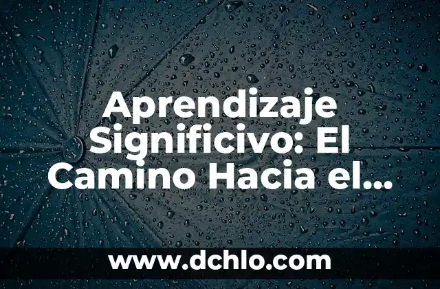 Expansión Comercial: El Camino Hacia El Éxito Empresarial 8 Aprendizaje Significivo: El Camino Hacia el Éxito Educativo