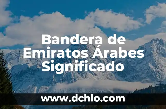 Bandera de Guías Mayores Significado 8 Bandera de Emiratos Árabes Significado