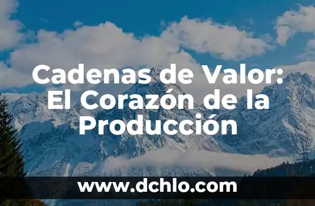 Cómo hacer cadenas para tejer 6 Cadenas de Valor: El Corazón de la Producción