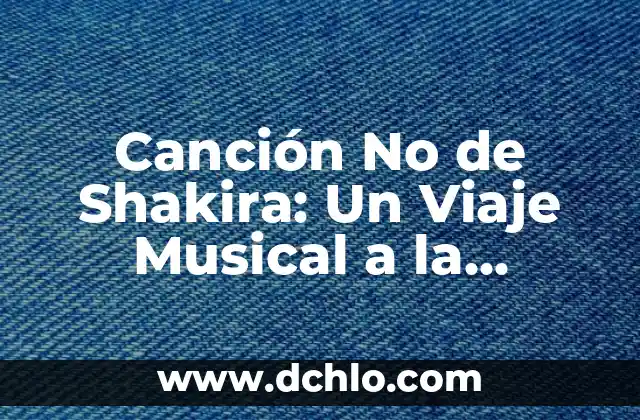 Significado de Variedad e Identidad 5 Canción No de Shakira: Un Viaje Musical a la Identidad y el Amor