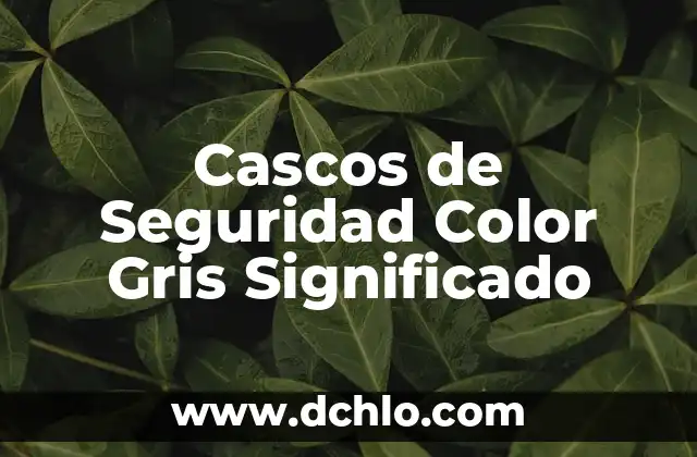 Colores que Combinan con Gris Oscuro: Guía Completa para Diseñadores y Decoradores 7 Cascos de Seguridad Color Gris Significado