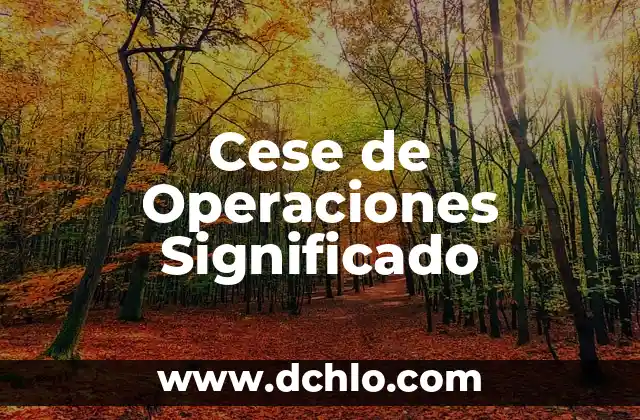 Operaciones con Números Enteros: Suma y Resta de Números Enteros 6 Cese de Operaciones Significado