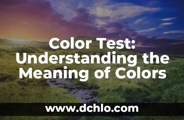Arte Contemporáneo: Exploring the Meaning of Family 5 Color Test: Understanding the Meaning of Colors
